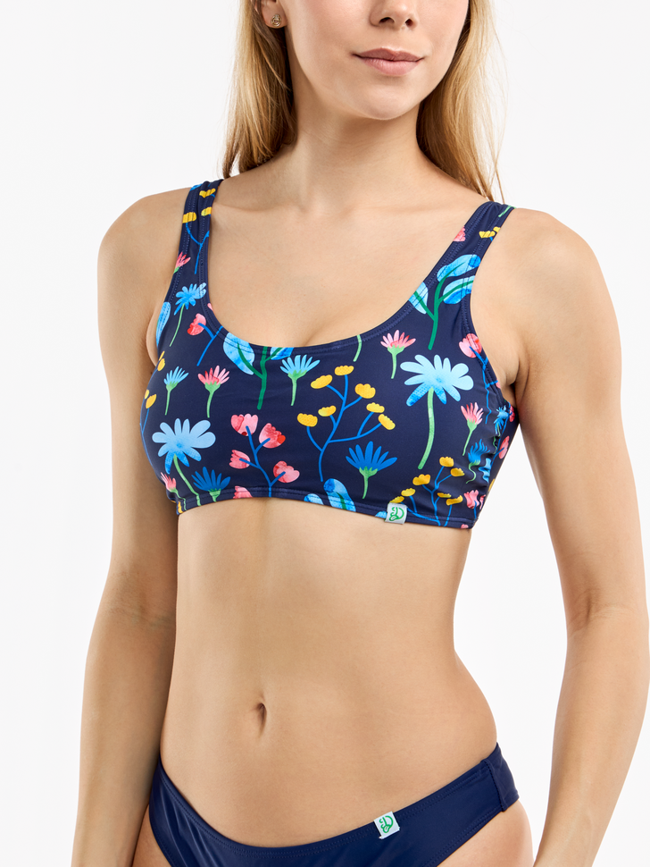 Haut de bikini de sport Fleurs à l’aquarelle