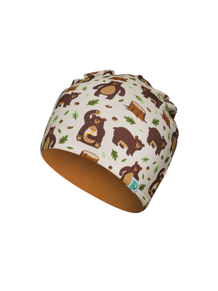 Ensemble bonnet tricoté léger / cache-cou pour enfants Ours affamé