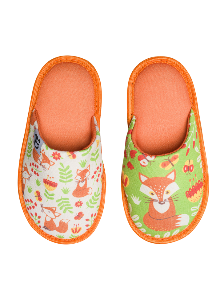 Pantoufles Enfants Renard et Papillons