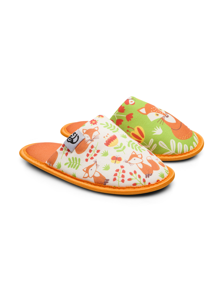 Pantoufles Enfants Renard et Papillons