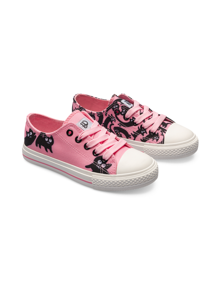 Chaussures en toile enfants Chats roses