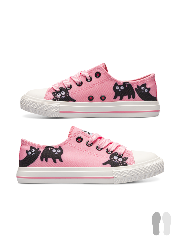 Chaussures en toile enfants Chats roses