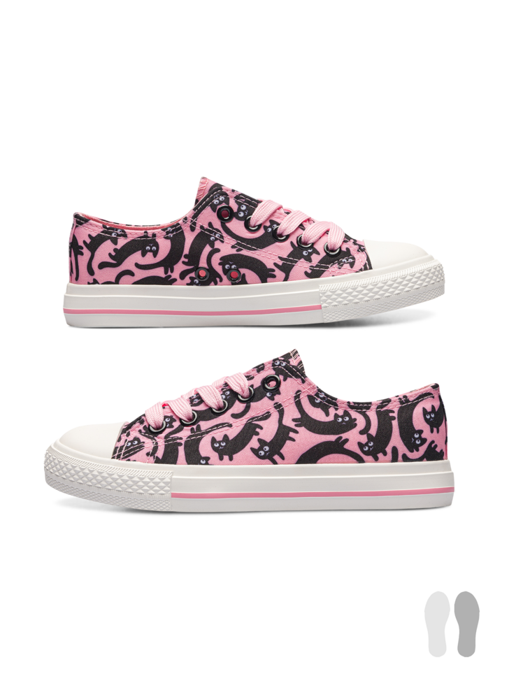 Chaussures en toile enfants Chats roses