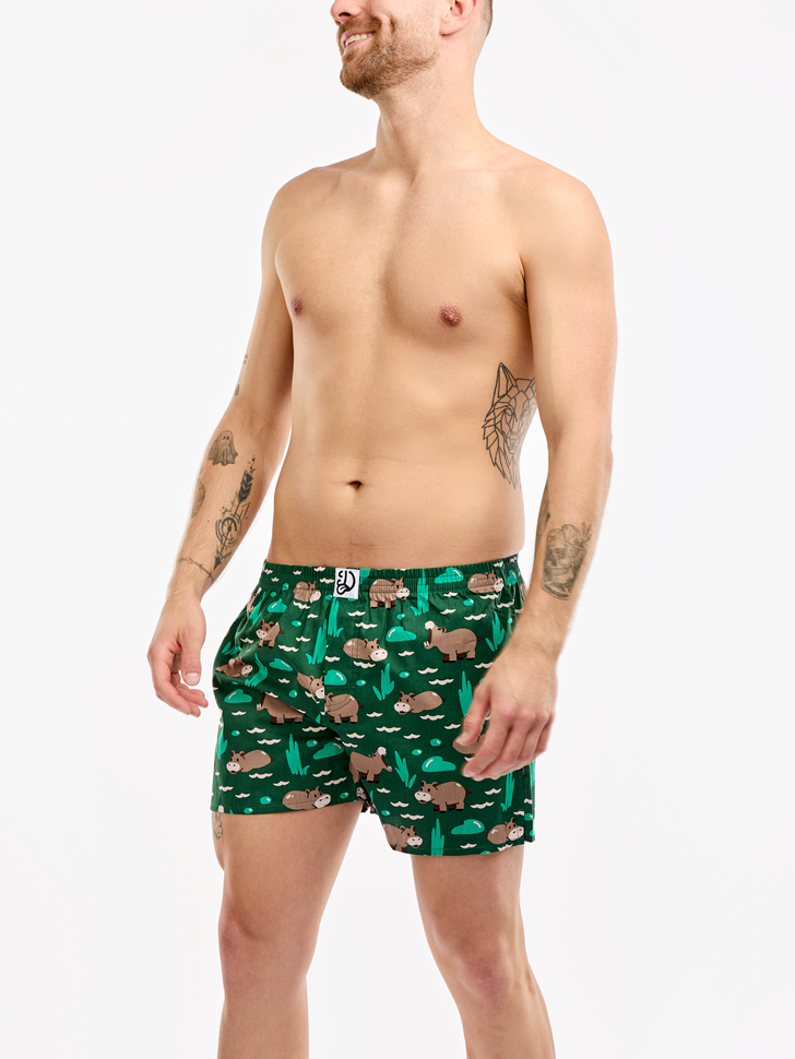 Caleçons Homme Hippopotame nageant