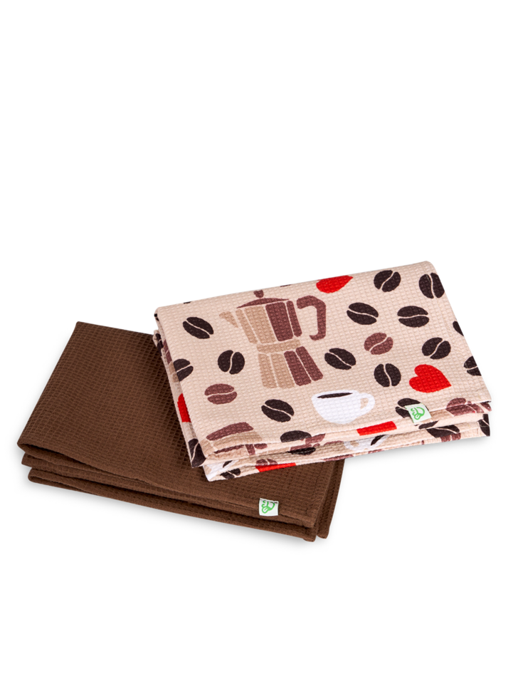 Paquet de 2 serviettes de cuisine Amour du café