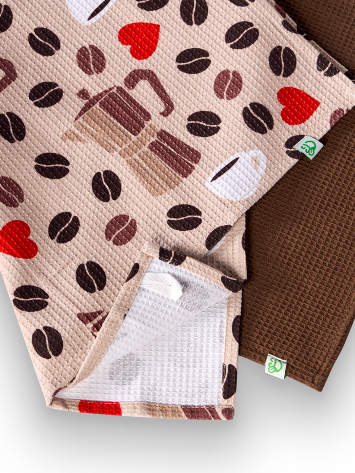 Paquet de 2 serviettes de cuisine Amour du café