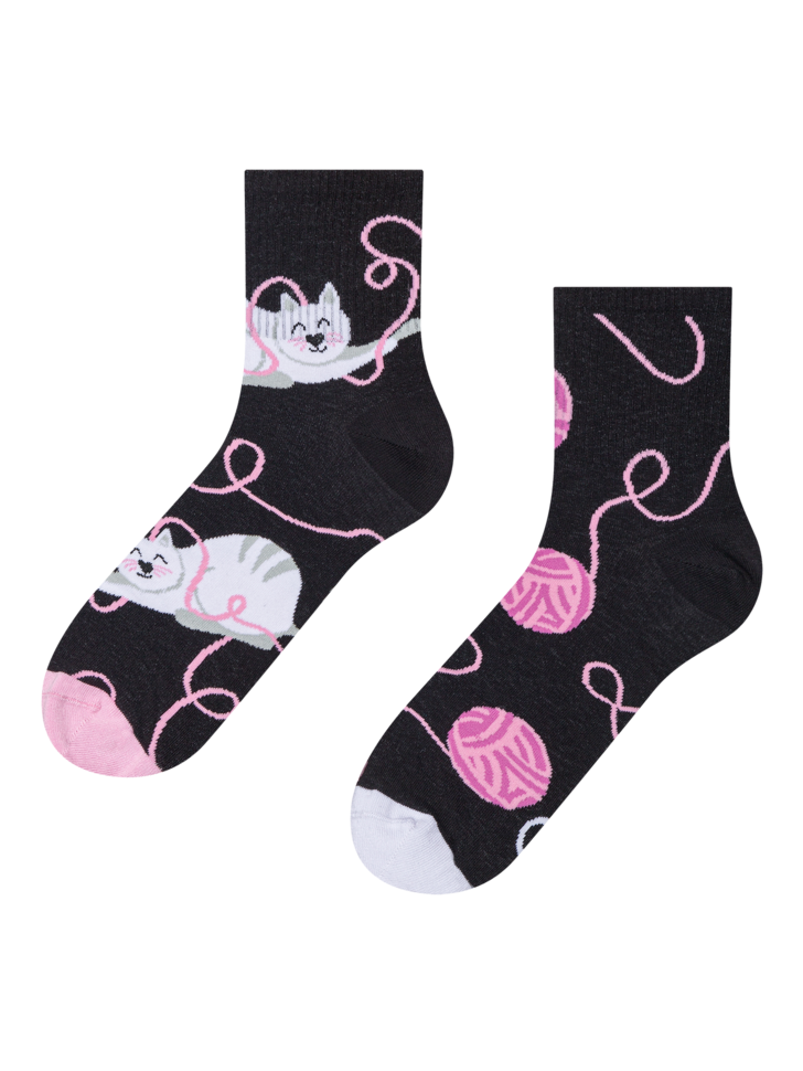 Chaussettes courtes Chat et balle