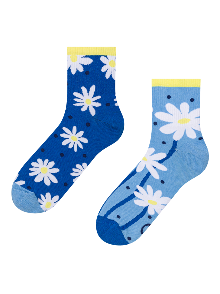Chaussettes courtes Marguerites et points