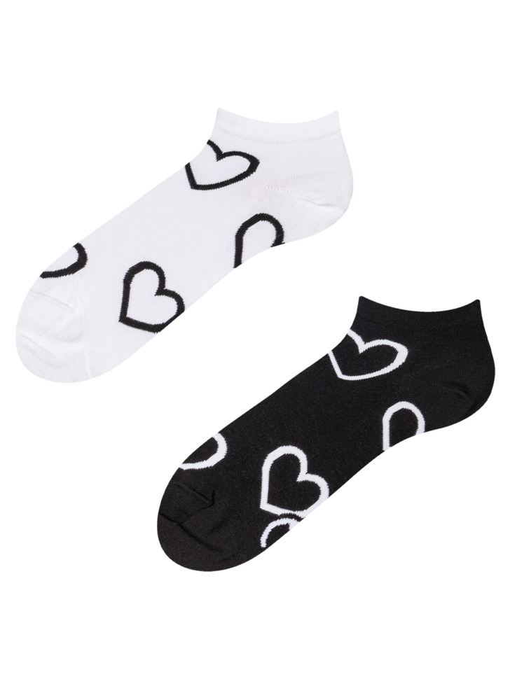 Socquettes Petits cœurs noirs et blancs