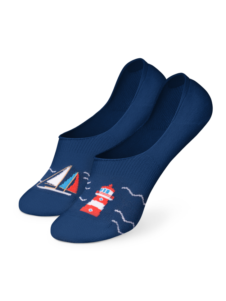 Chaussettes invisibles Phare et bateaux à voile