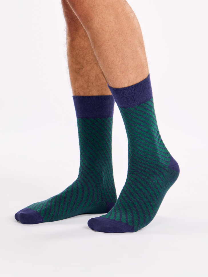 Chaussettes jacquard bleues et vertes