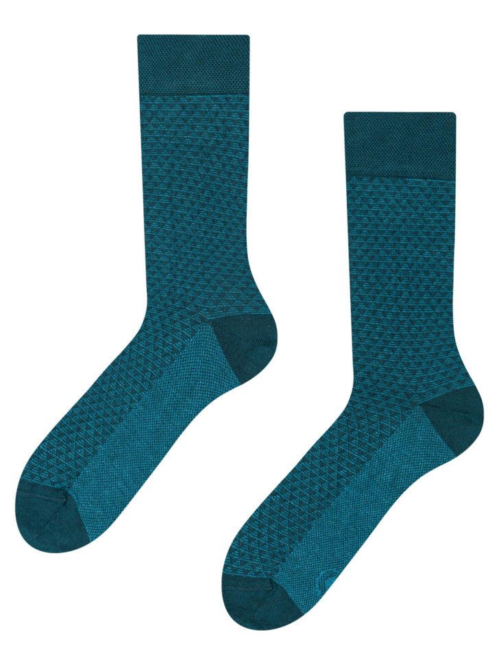 Chaussettes jacquard bleues émeraude