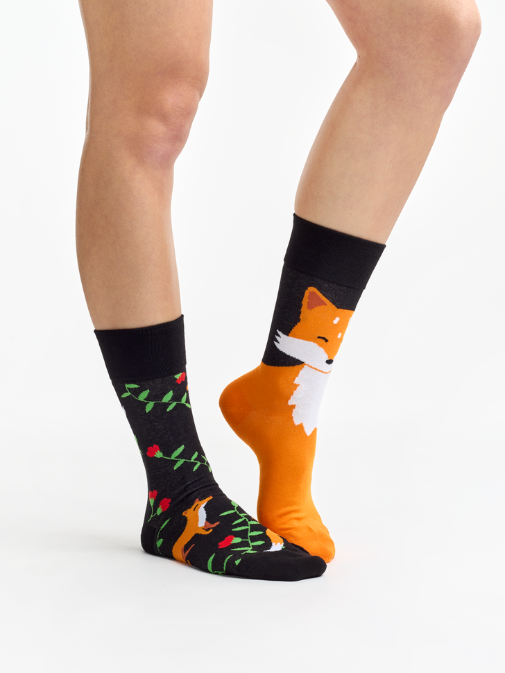 Chaussettes Renard et fleurs