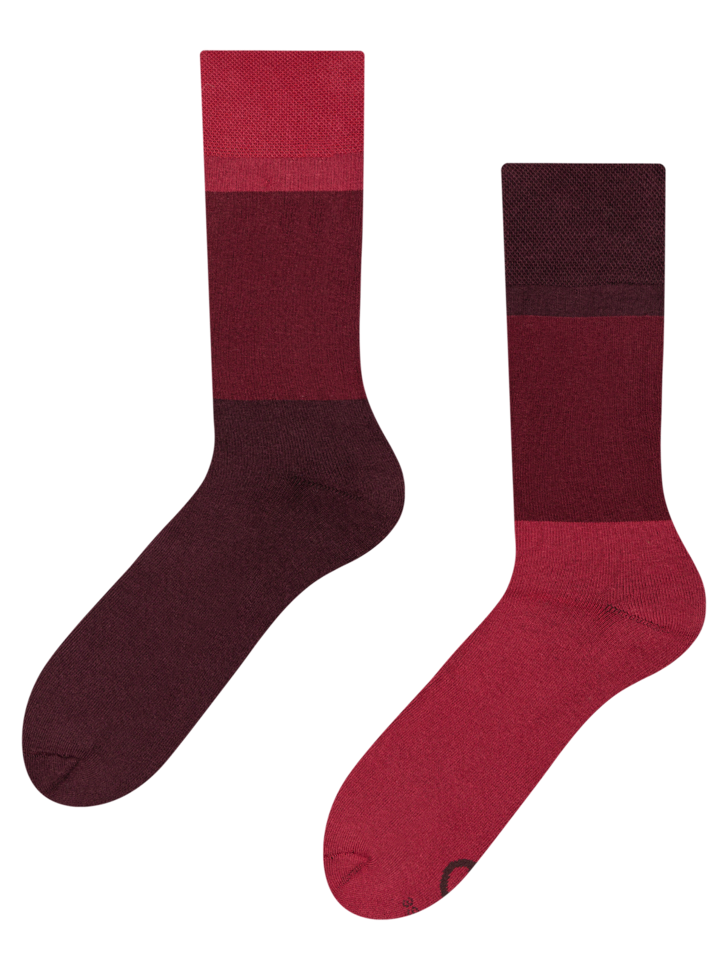 Chaussettes chaudes tricolores bordeaux