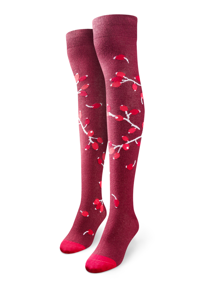 Chaussettes au-dessus des genoux Églantiers mûrs