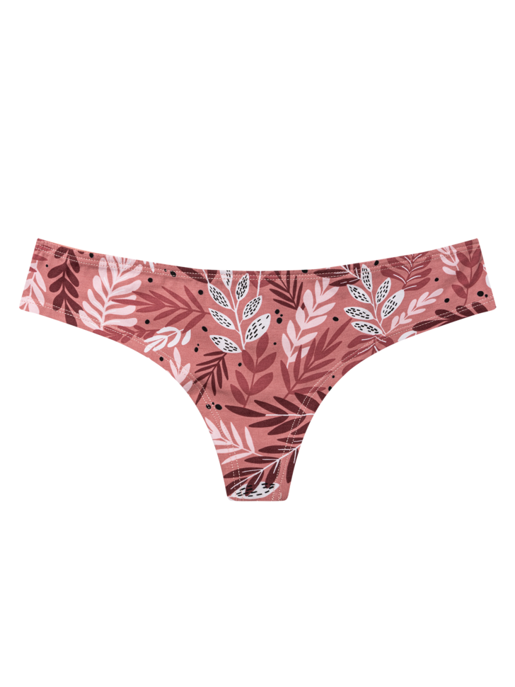 Culotte brésilienne Feuilles roses