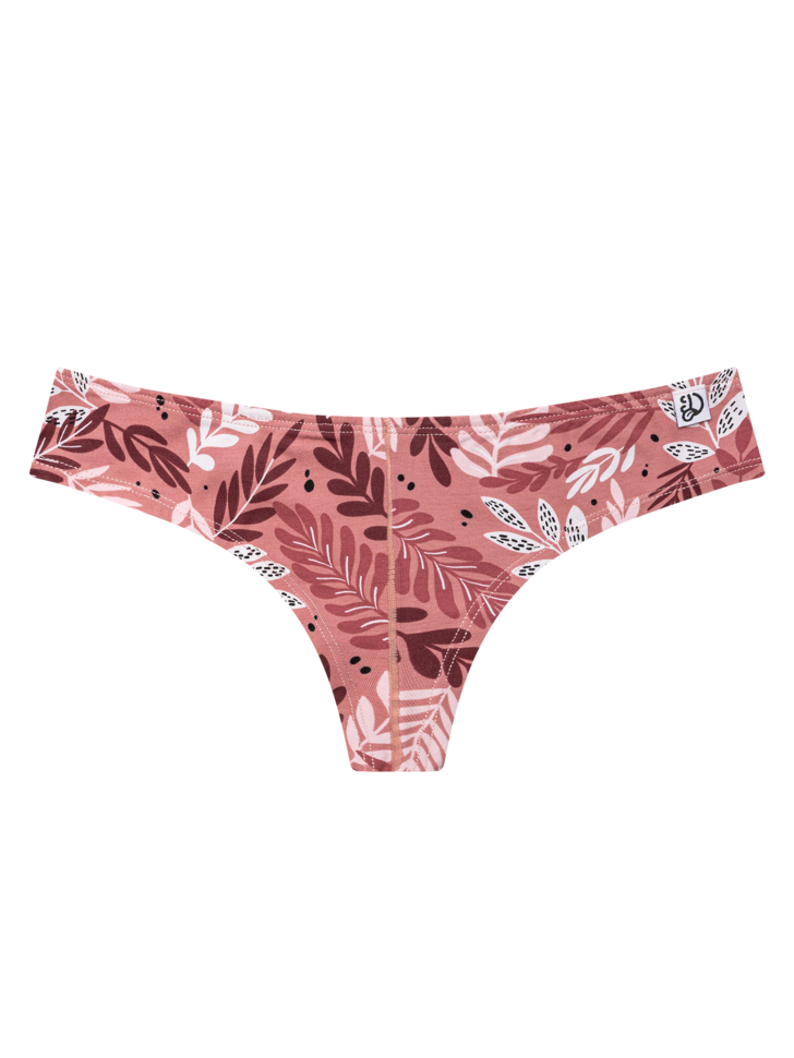 Culotte brésilienne Feuilles roses
