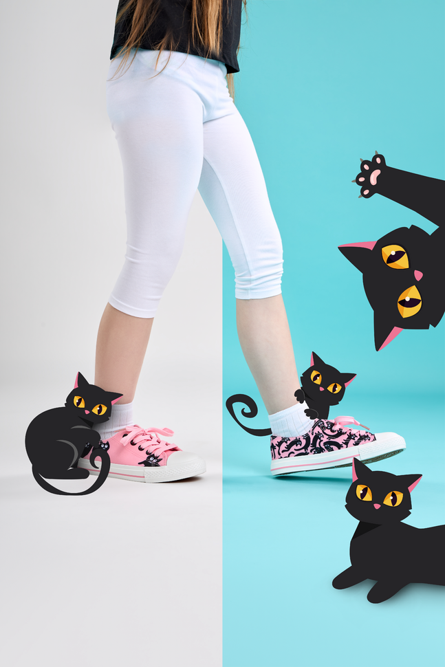 Chaussures en toile enfants Chats roses