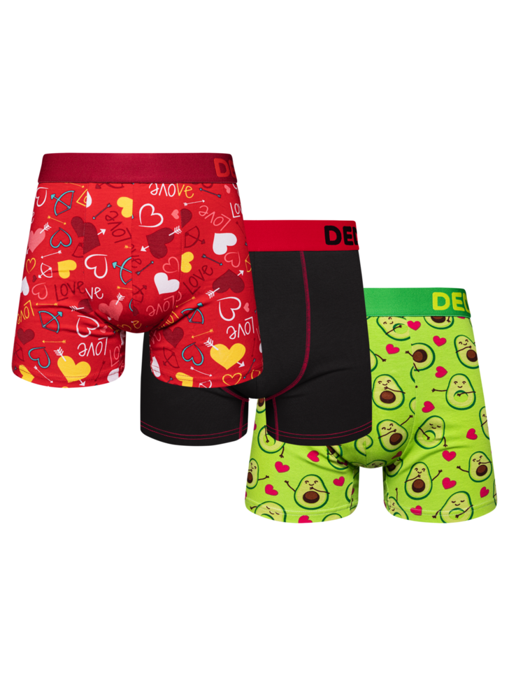 Lot de 3 boxers Amour et cœurs