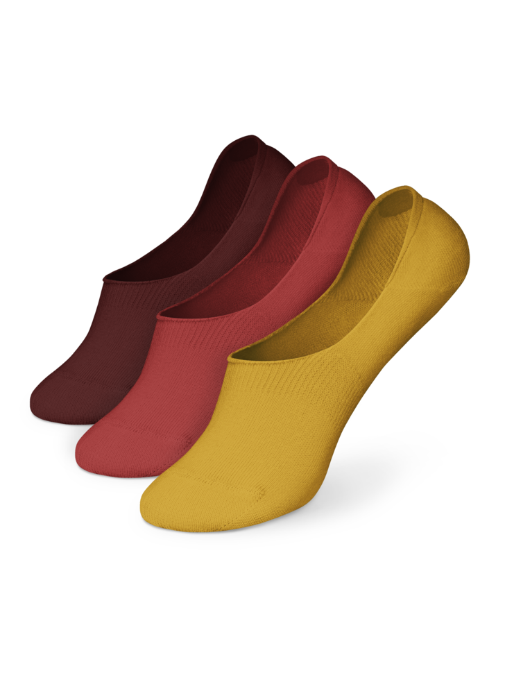 Lot de 3 paires de chaussettes invisibles en coton Automne