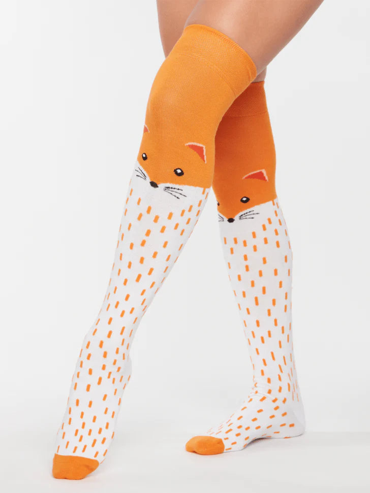 Chaussettes au-dessus des genoux Renard pelucheux