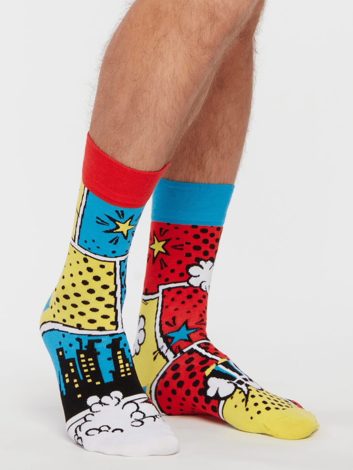 Chaussettes Bandes dessinées colorées