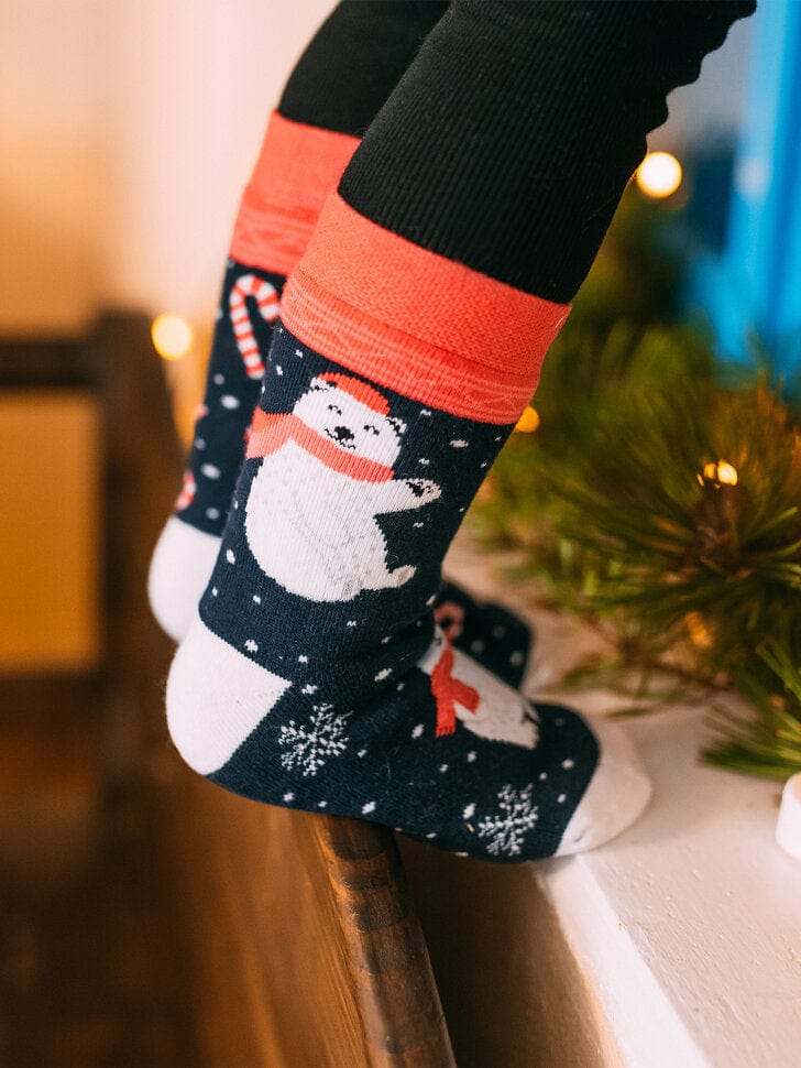 Le Bar a Chaussettes - Chaussettes Chaudes Enfants Noël Ours Polaires