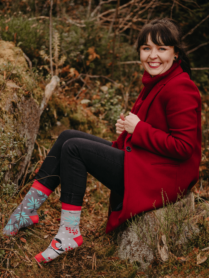 Le Bar a Chaussettes - Chaussettes Chaudes Oiseaux Rouges