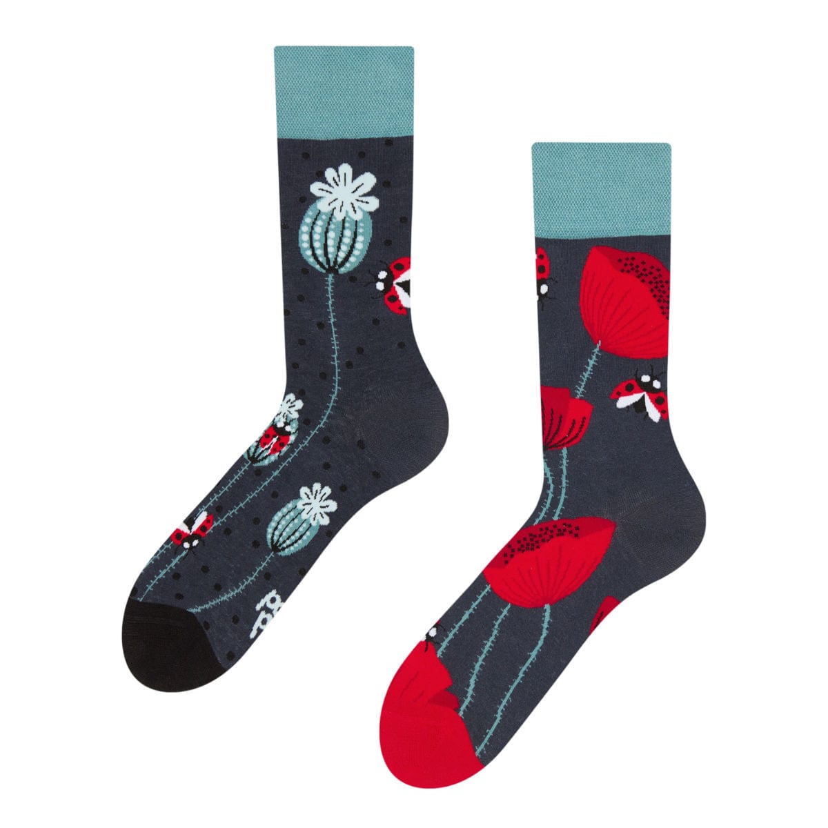 Le Bar a Chaussettes - Chaussettes Coccinelles et Fleurs de Pavot