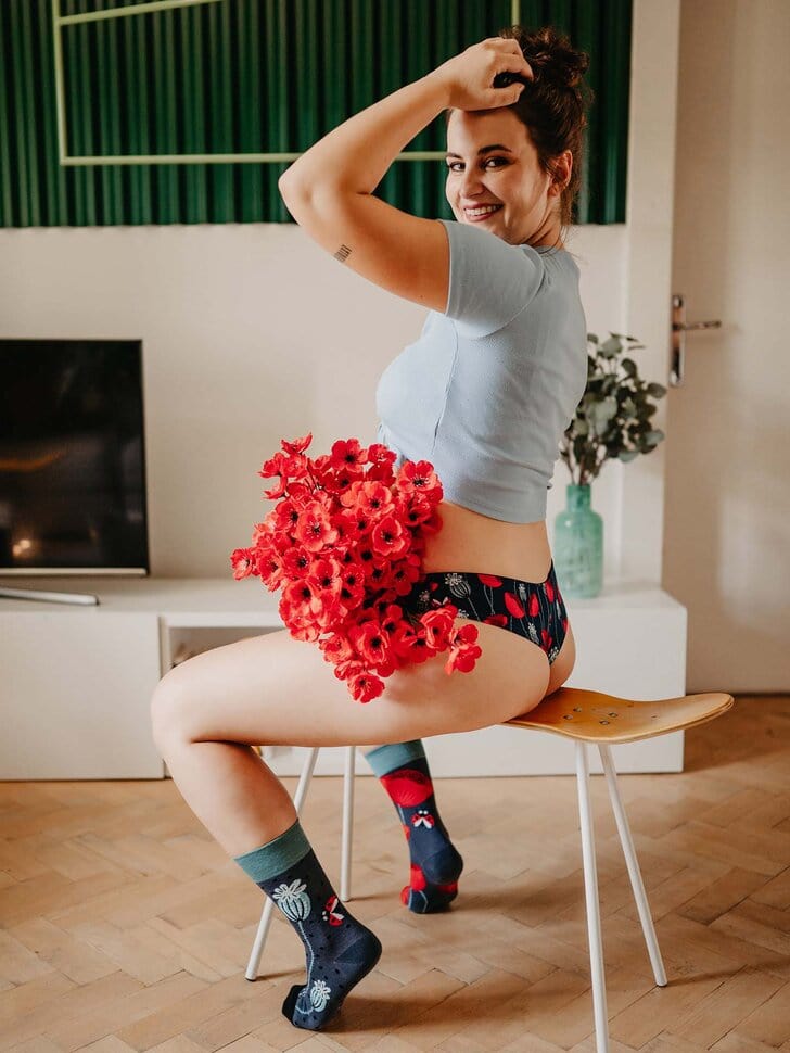 Le Bar a Chaussettes - Chaussettes Coccinelles et Fleurs de Pavot