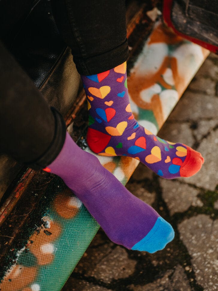 Le Bar a Chaussettes - Chaussettes Cœurs Arc-en-ciel