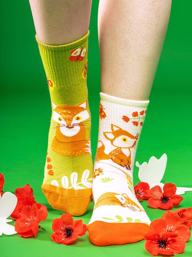 Chaussettes courtes Renard et Papillons