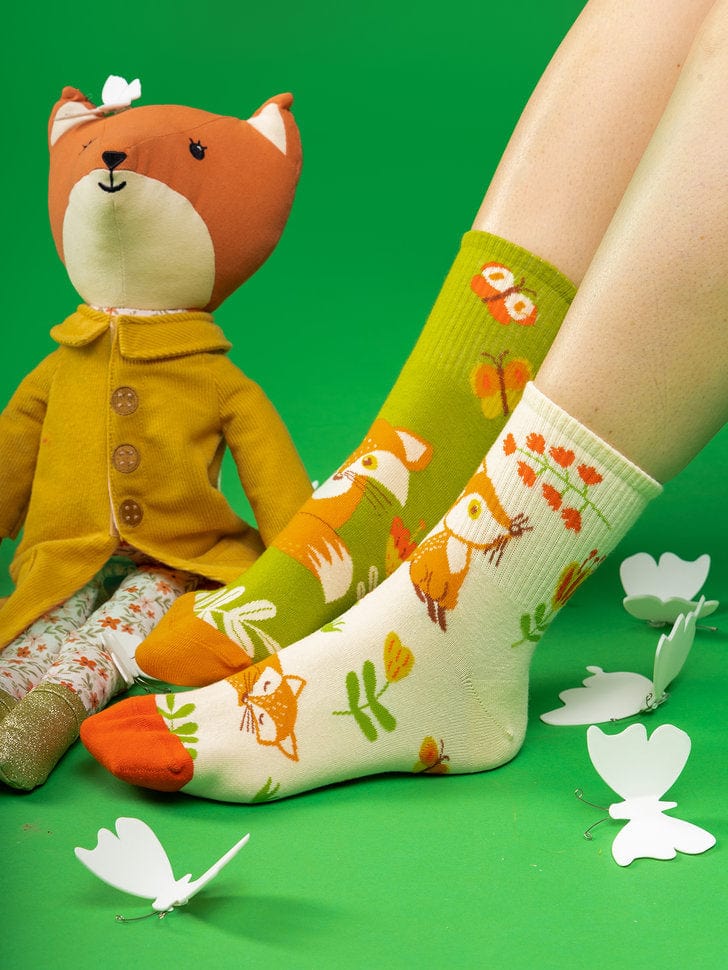 Chaussettes courtes Renard et Papillons