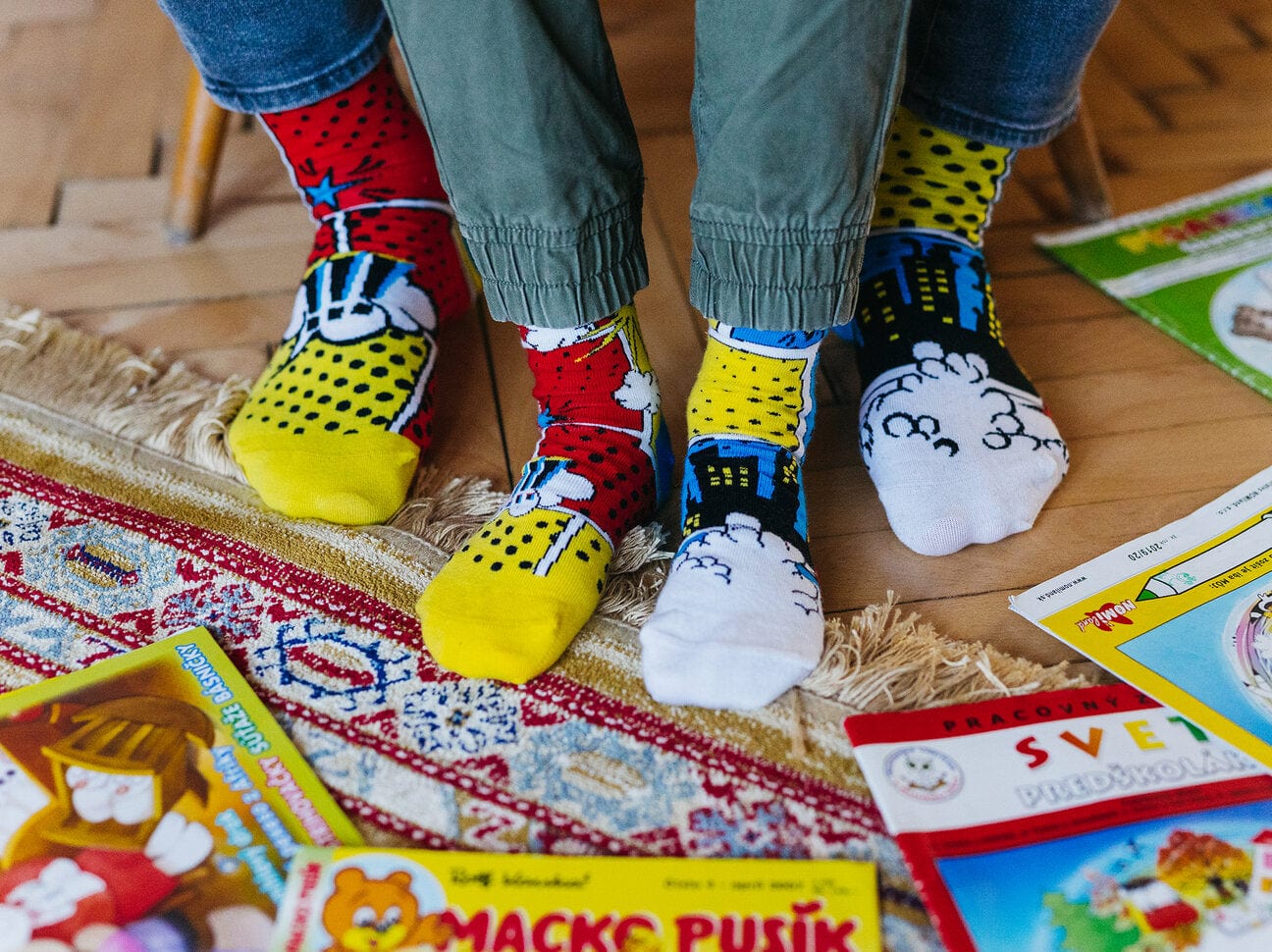 Chaussettes Enfants Bandes dessinées colorées