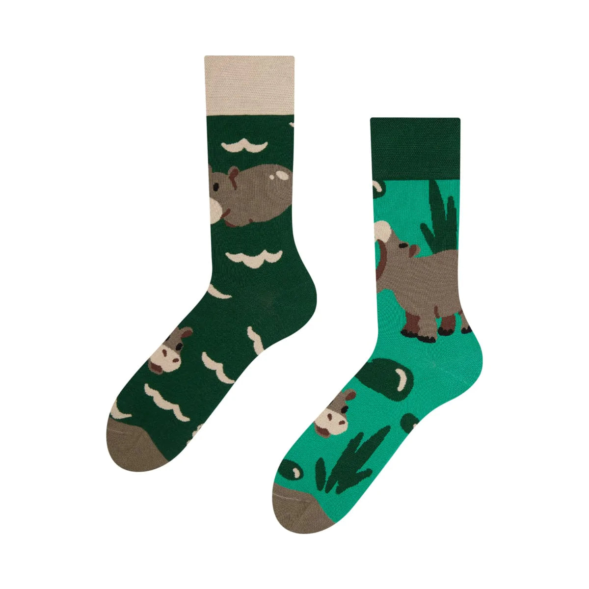Chaussettes Hippopotame nageant