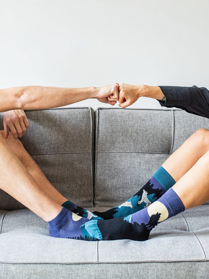 Chaussettes Loup hurlant à la pleine lune