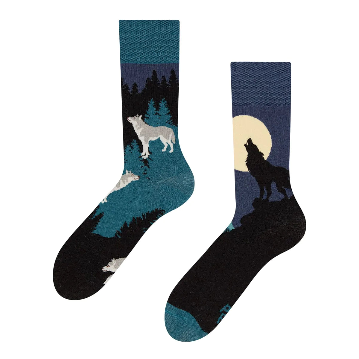 Chaussettes Loup hurlant à la pleine lune