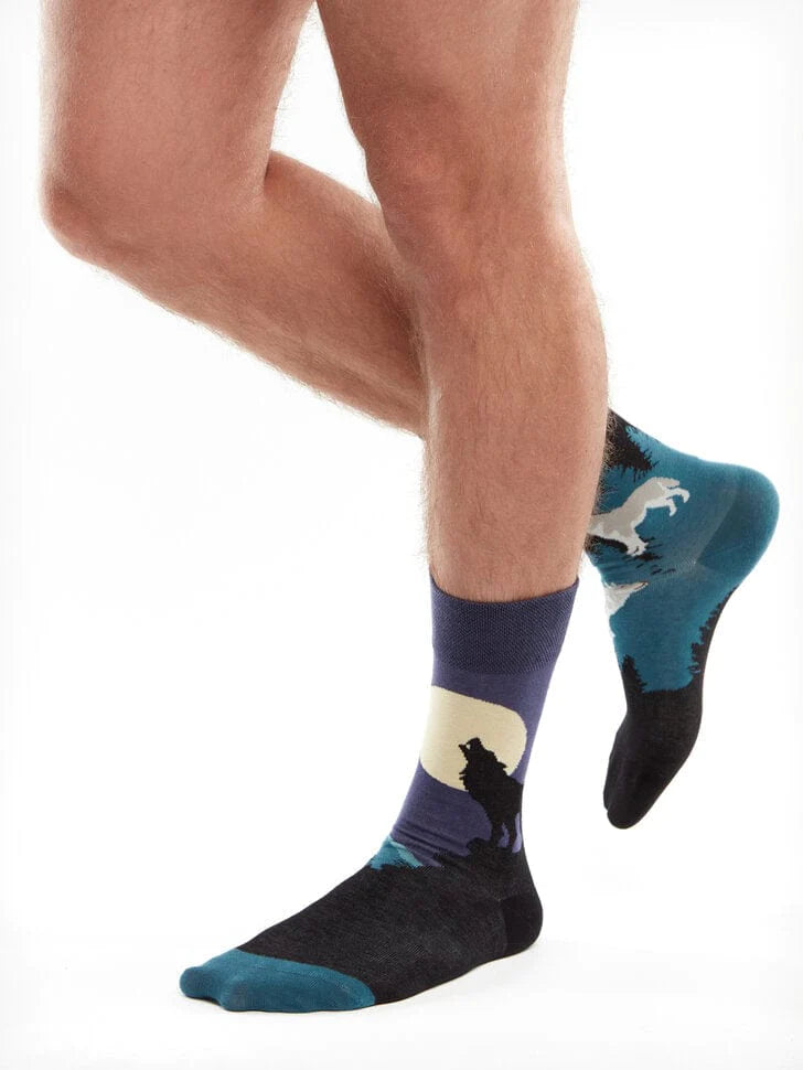Chaussettes Loup hurlant à la pleine lune