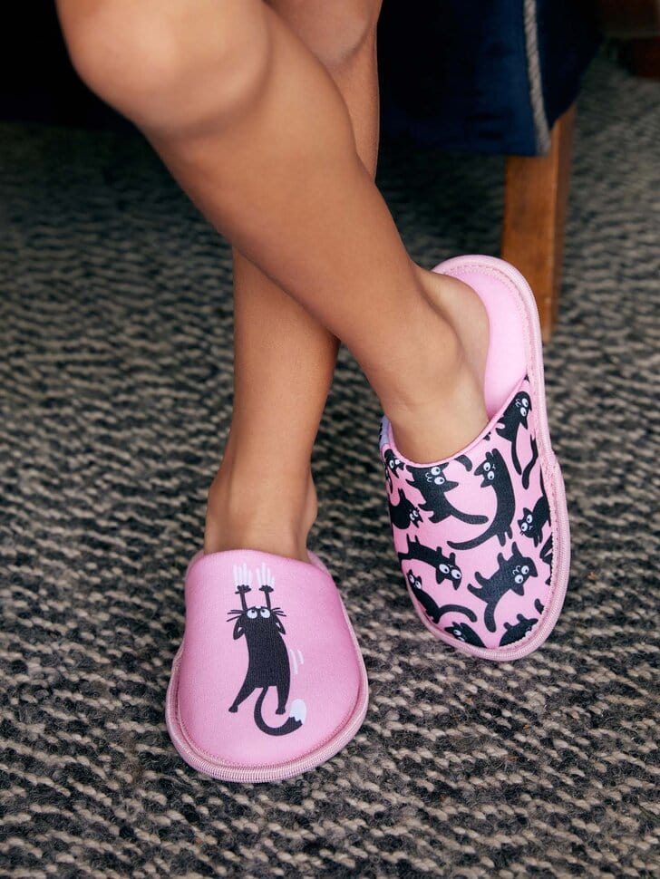 Le Bar a Chaussettes - Pantoufles Enfants Chats Roses