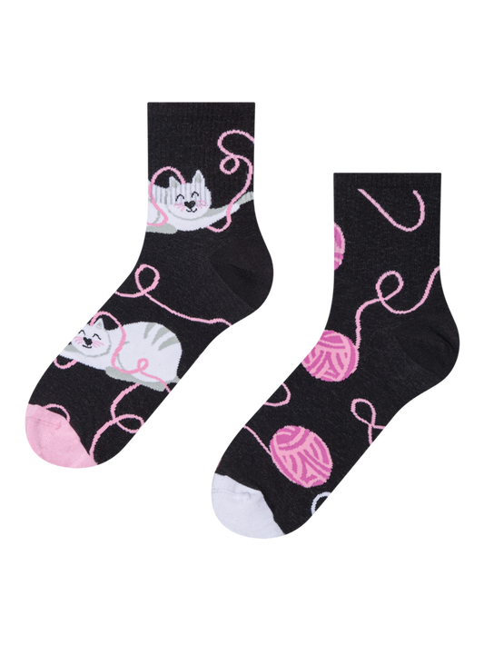 Chaussettes courtes Chat et balle