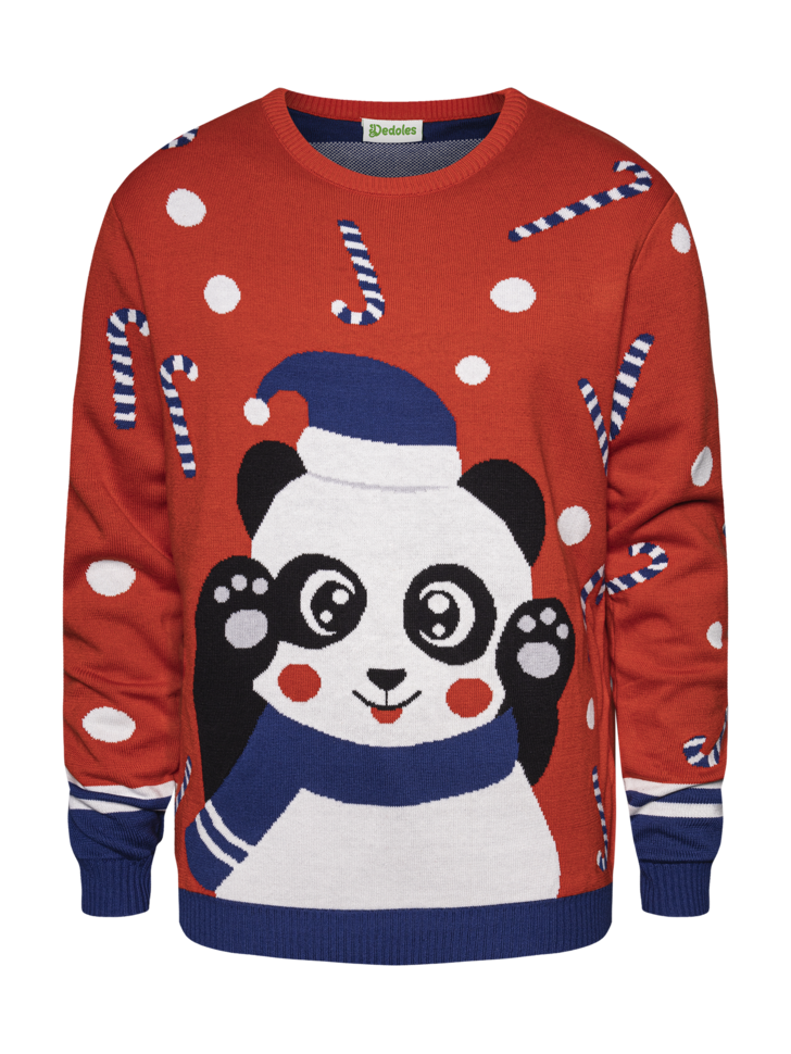 Pull d’hiver Panda ludique