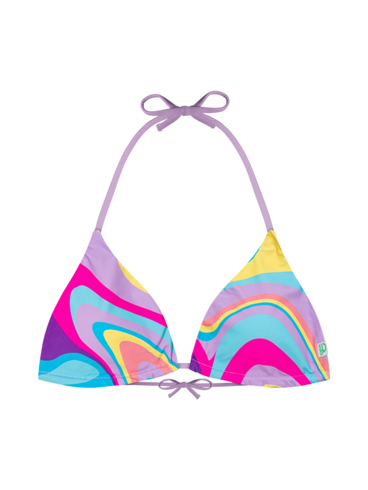 Haut de bikini triangulaire Vagues de couleur
