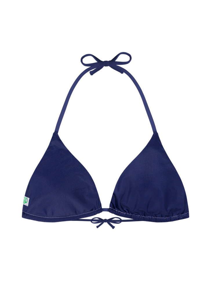 Haut de bikini triangulaire Rayures bleu marine