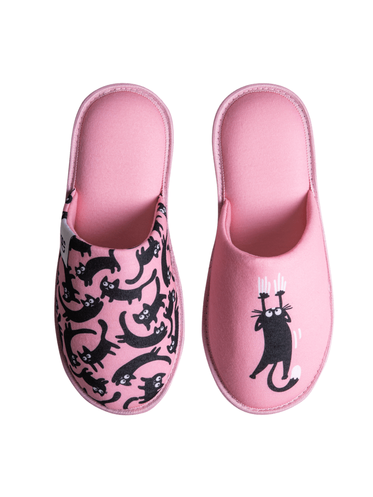 Le Bar a Chaussettes - Pantoufles Originales Chats Roses